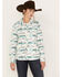 Image #1 - RANK 45® Women's Southwestern Print Quilted Shacket, Teal, hi-res