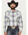 Image #1 - Pendleton Men's Frontier Plaid Print Long Sleeve Snap Western Shirt, Charcoal, hi-res