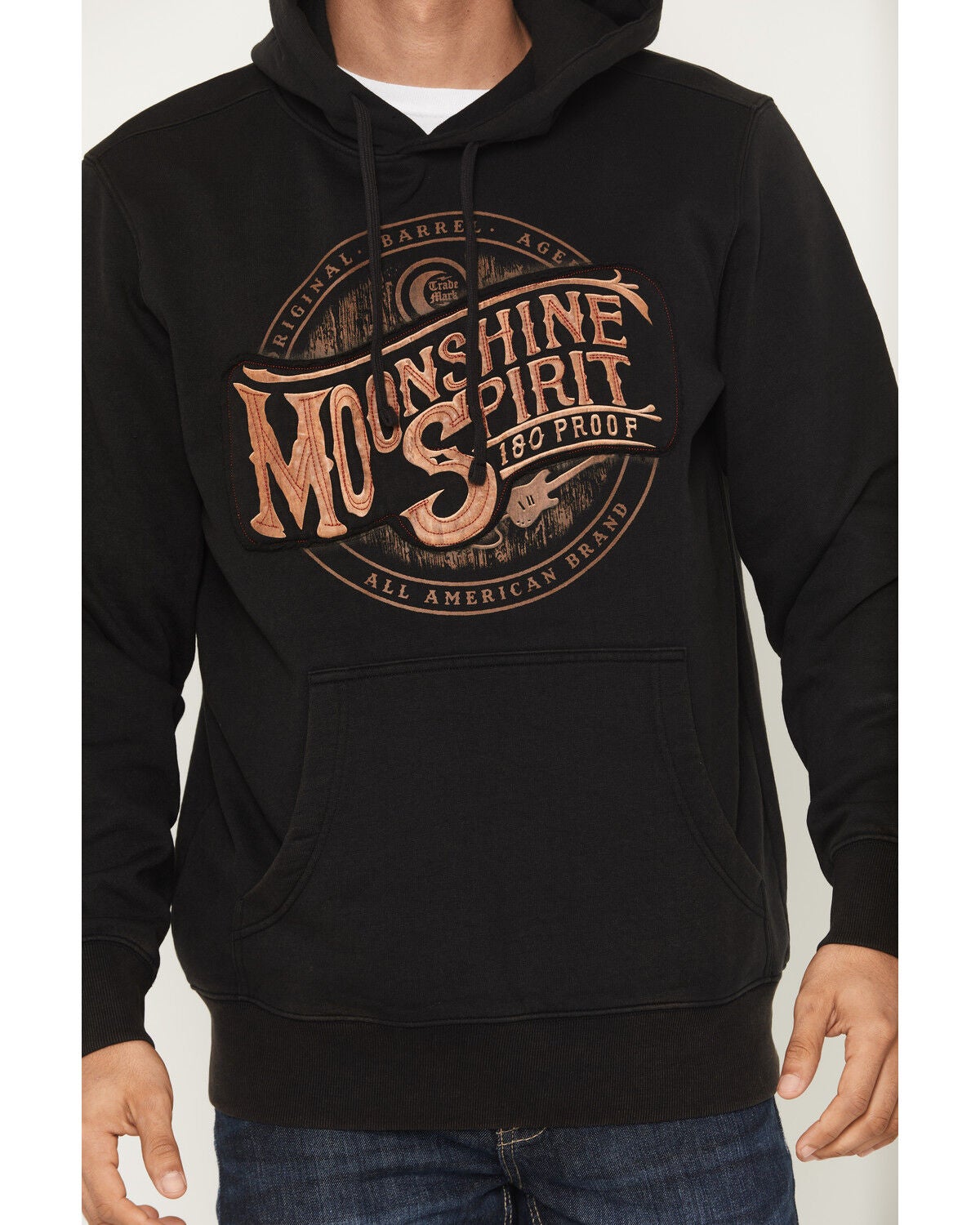 Image #3 - Moonshine Spirit&reg; Men's Whiskey Barrel Logo Hooded Sweatshirt, Charcoal, hi-res