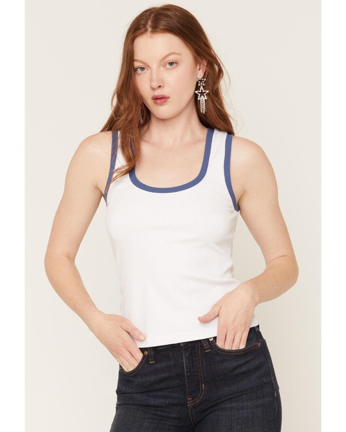 Image #1 - White Crow Women's Color Block Tank, White, hi-res