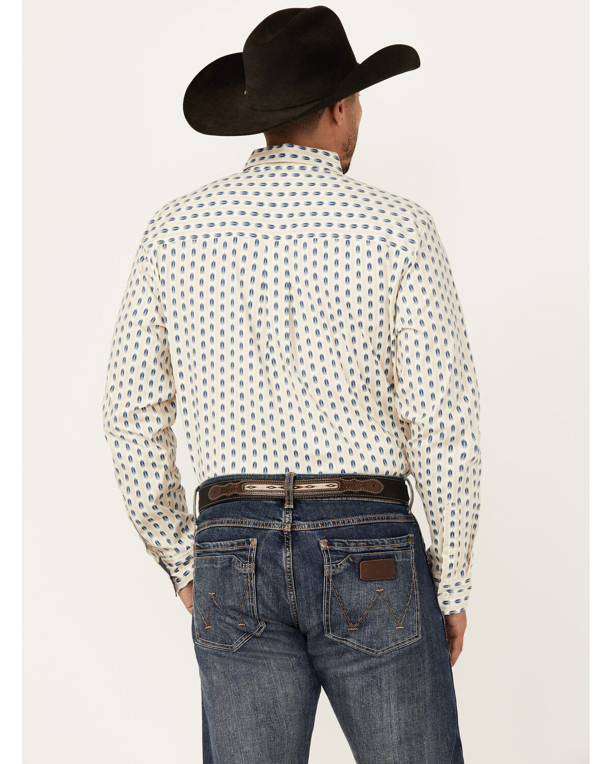 Image #4 - Cody James Men's Gunsmoke Striped Print Long Sleeve Button-Down Stretch Western Shirt, Ivory, hi-res