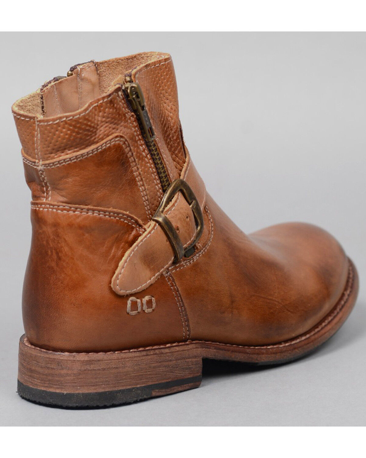 Image #3 - Bed Stu Women's Becca Side Zip Buckle Boots - Round Toe, Tan, hi-res