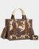 Image #1 - Wrangler Women's Cow Print Crossbody Tote, Coffee, hi-res