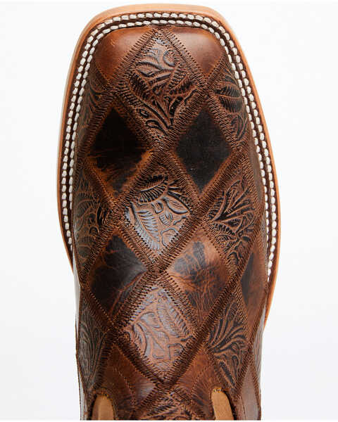 Image #6 - Horse Power Men's Patchwork Western Boots - Broad Square Toe, Brown, hi-res