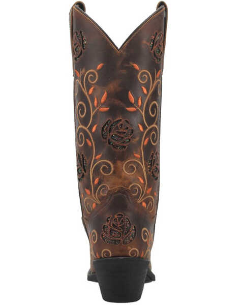 Laredo Women's Embroidered Leaf Western Boots - Snip Toe, Tan, hi-res