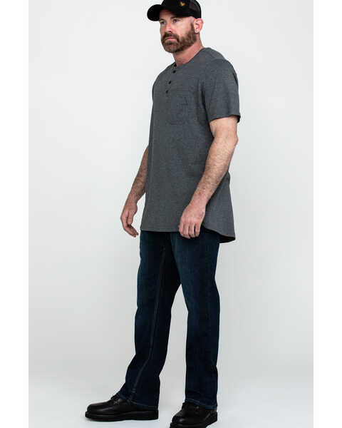 Image #6 - Hawx Men's Pocket Henley Short Sleeve Work T-Shirt , Charcoal, hi-res
