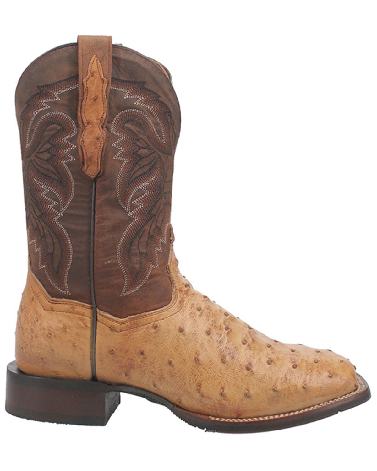 Image #2 - Dan Post Men's Alamosa Full Quill Ostrich Western Performance Boots - Broad Square Toe, , hi-res