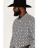 Image #2 - RANK 45® Men's Dillinger Geo Print Long Sleeve Button-Down Stretch Western Shirt, White, hi-res