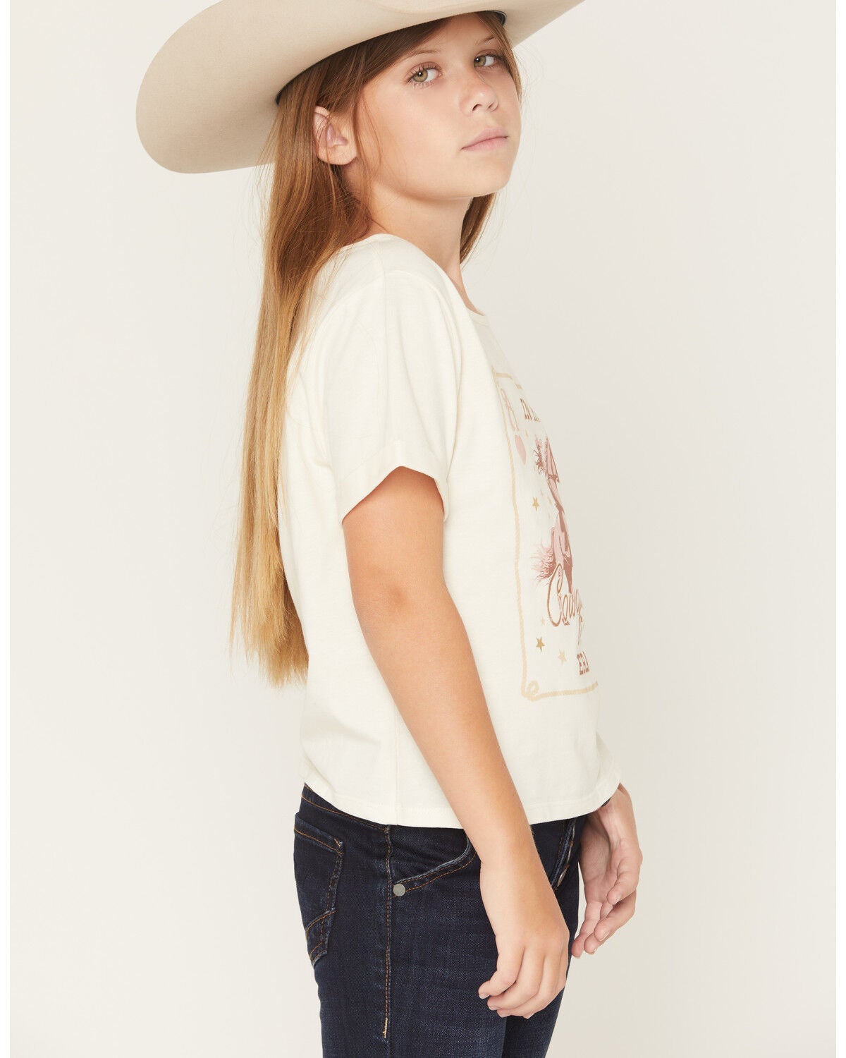 Image #2 - Buttercup Girls' In My Cowgirl Era Short Sleeve Graphic Tee, Off White, hi-res