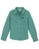 Image #1 - Wrangler Girls' Solid Long Sleeve Snap Western Shirt, Teal, hi-res