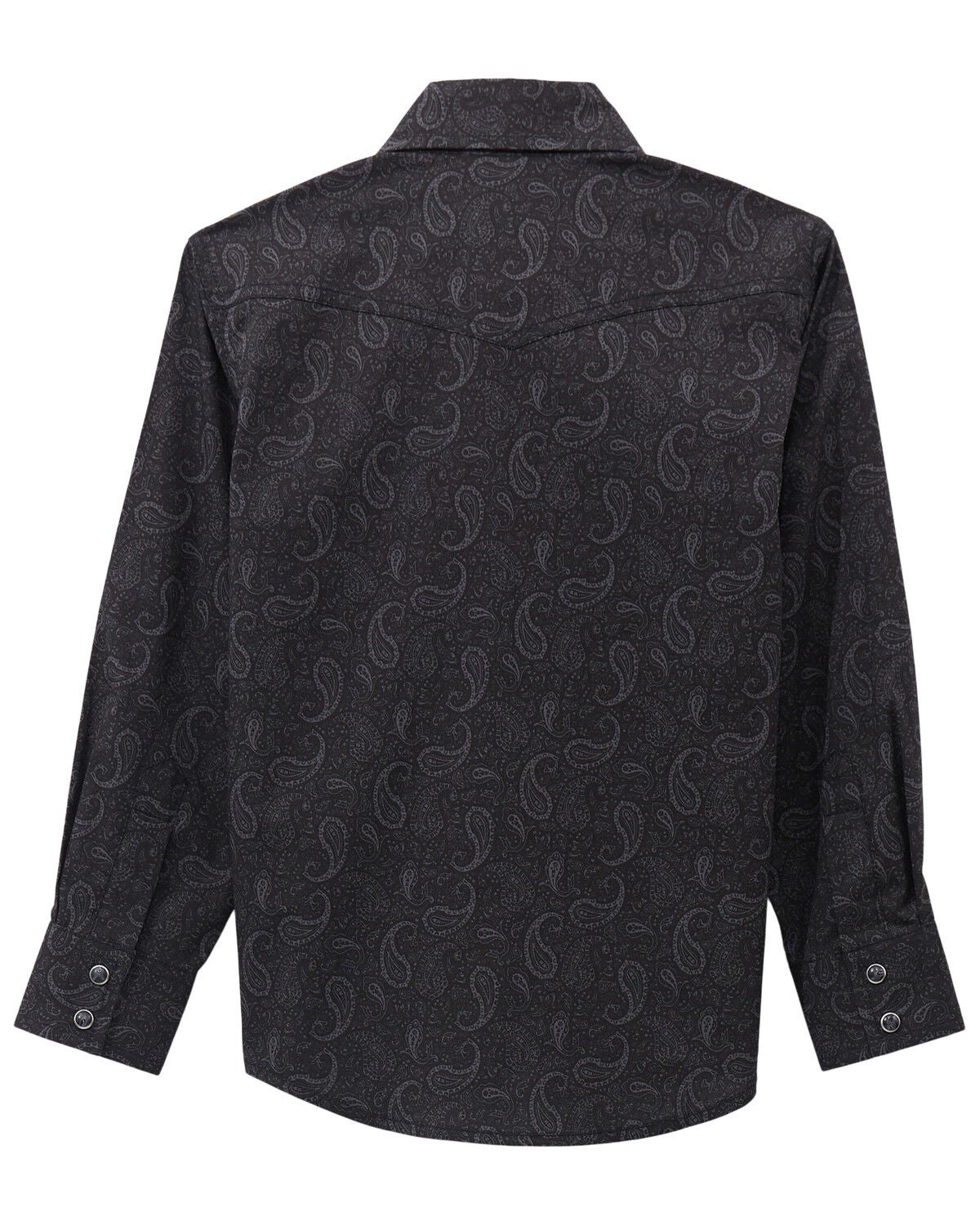 Image #2 - Wrangler 20X Boys' Paisley Print Long Sleeve Snap Stretch Western Shirt, Black, hi-res