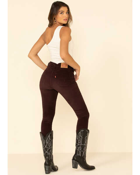 Image #6 - Levi's Women's Moleskin High Rise Wedgie Skinny Jeans , Burgundy, hi-res