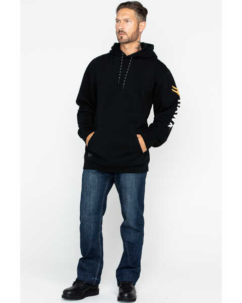 Image #6 - Hawx Men's Logo Sleeve Hooded Work Sweatshirt - Tall , Black, hi-res