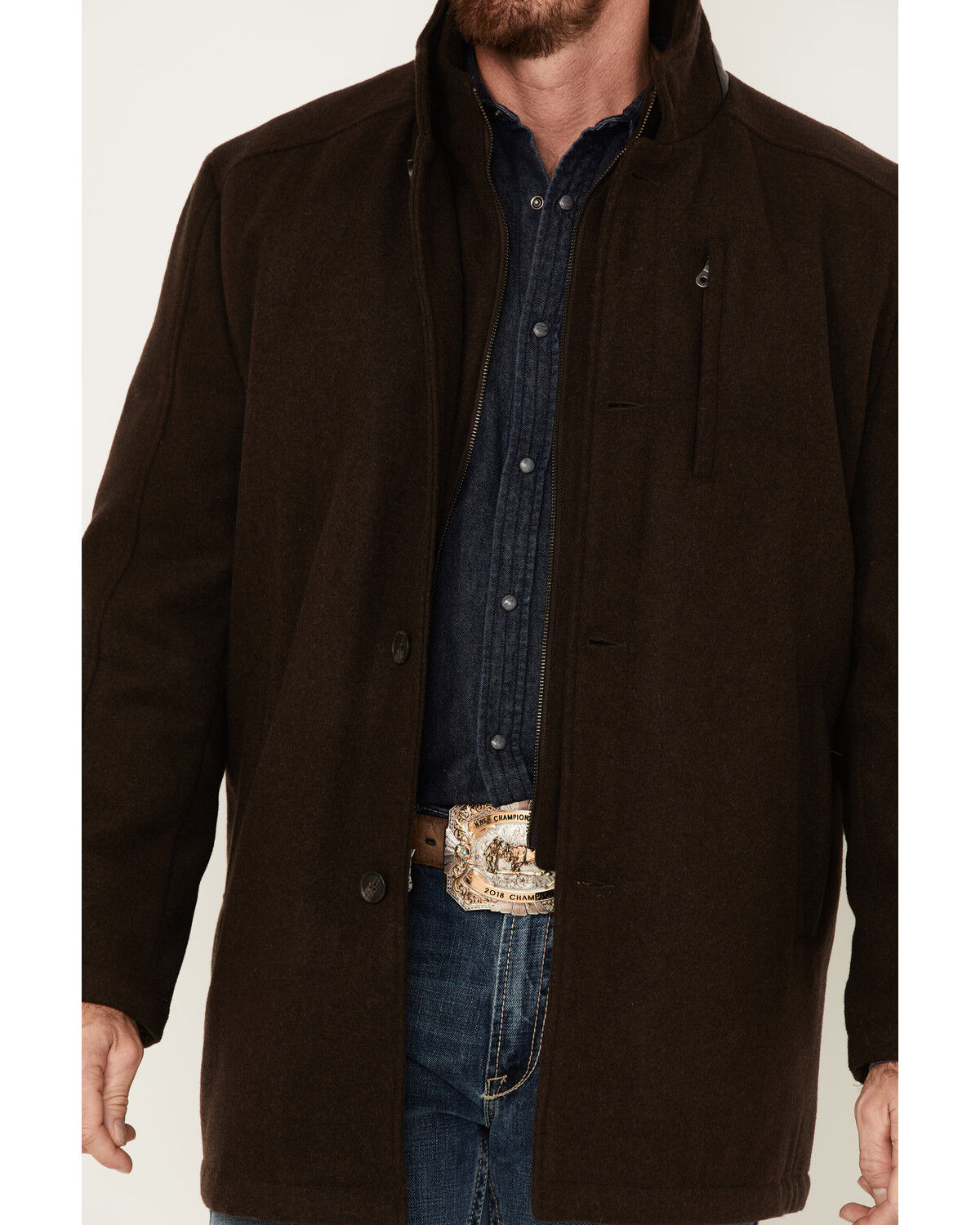 Image #3 - Cripple Creek Men's Faux Leather Trim Jacket, , hi-res