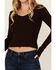 Image #3 - Shyanne Women's Ribbed Long Sleeve Sweater, Chocolate, hi-res