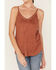 Image #3 - Shyanne Women's Faux Suede Latter Trim Cami, Brown, hi-res