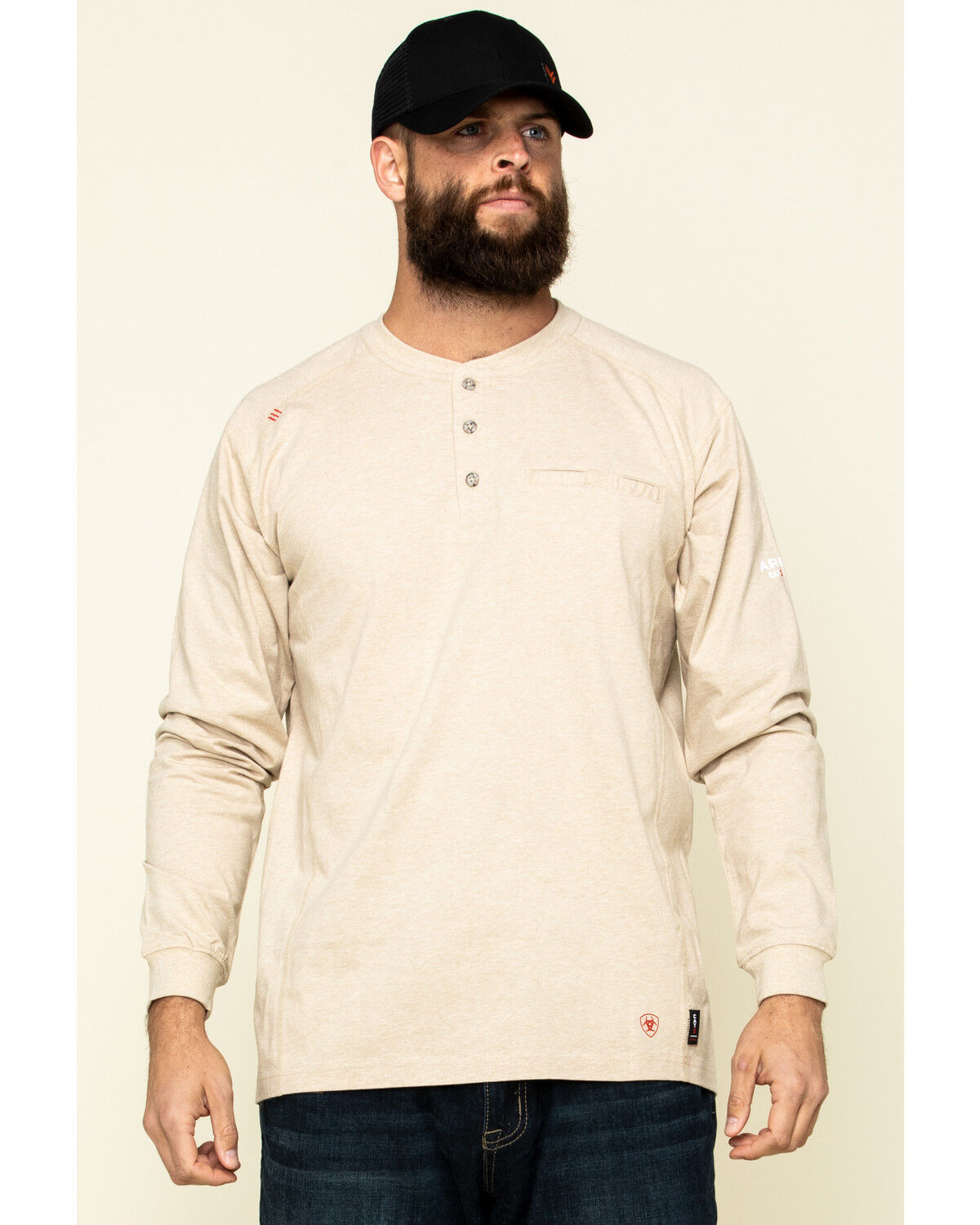 Image #1 - Ariat Men's FR Air Henley Soar Graphic Long Sleeve Work T-Shirt, , hi-res