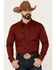 Cody James Men's Solid Treadstone Long Sleeve Snap Western Shirt , Dark Red, hi-res