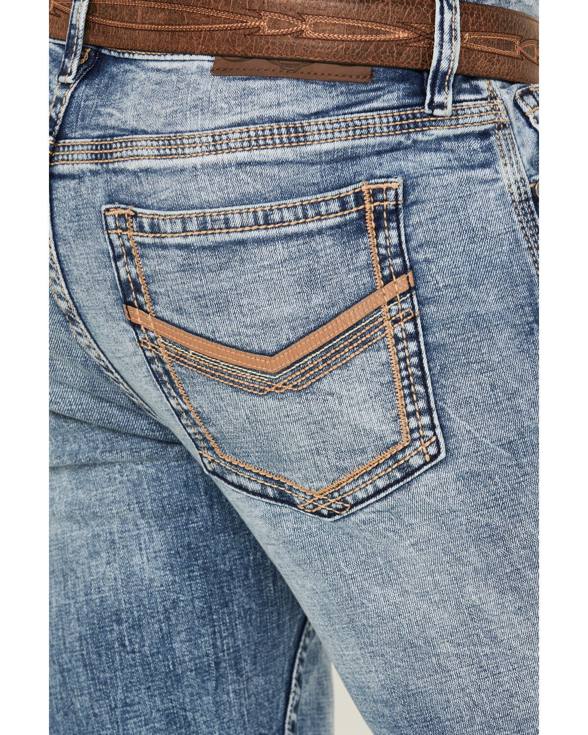 Image #4 - Cody James Men's Clover Leaf Wash Jackson Slim Straight Stretch Denim Jeans, Blue, hi-res