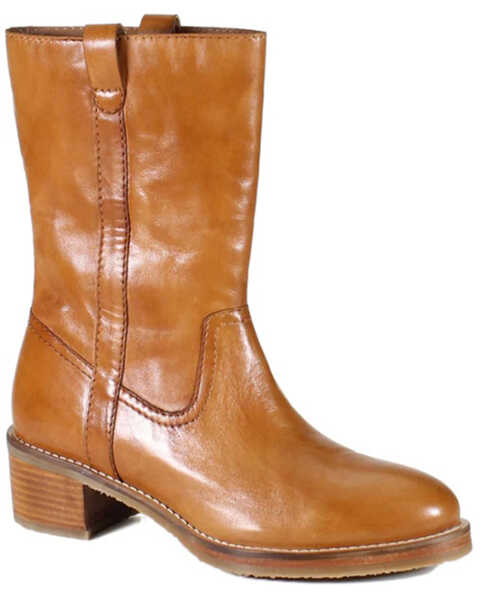 Diba True Women's Crush It Leather Boots - Round Toe , Cognac, hi-res