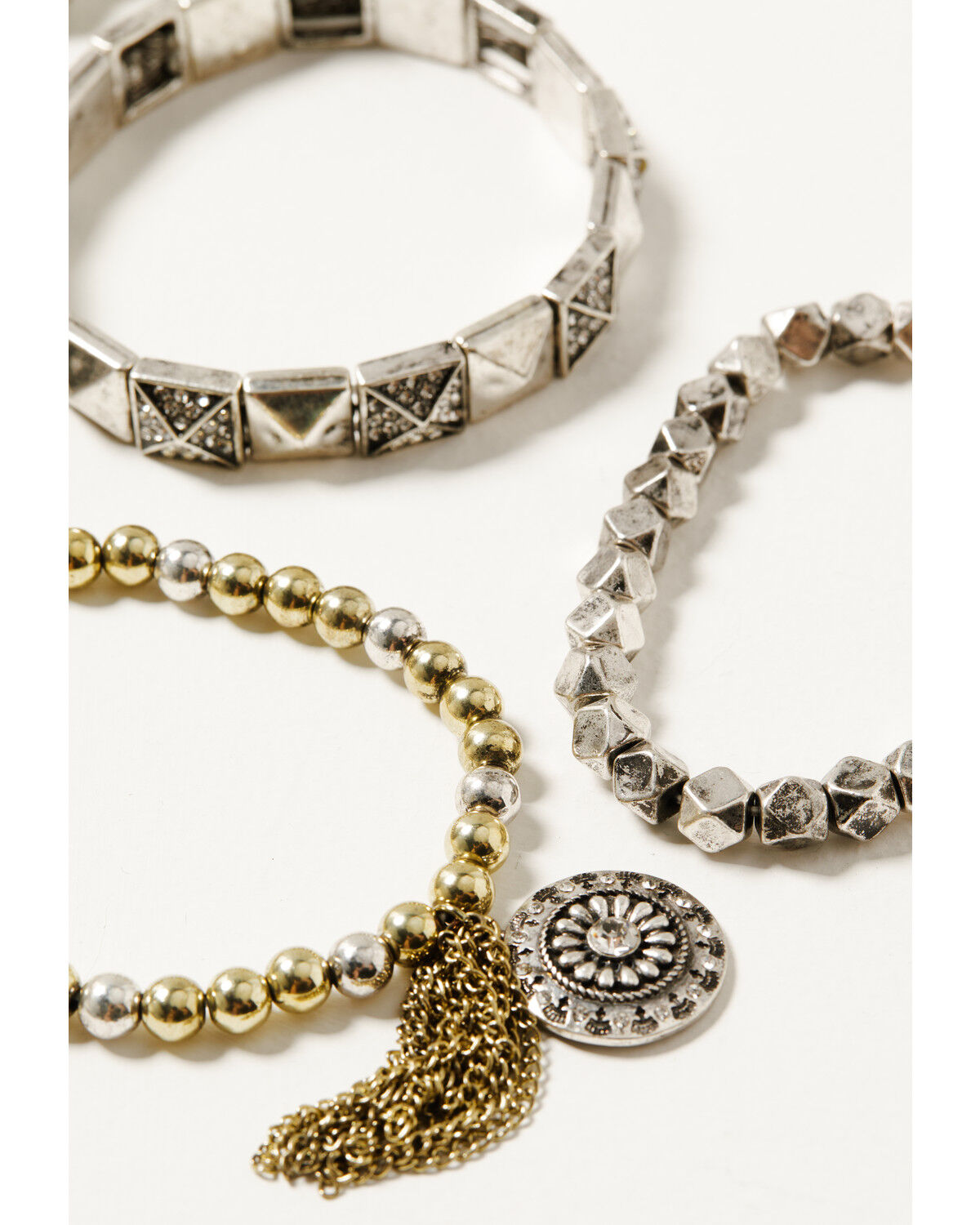 Image #2 - Shyanne Women's Desert Rose Antique Stretch Bracelet Set - 5 Piece, Gold, hi-res