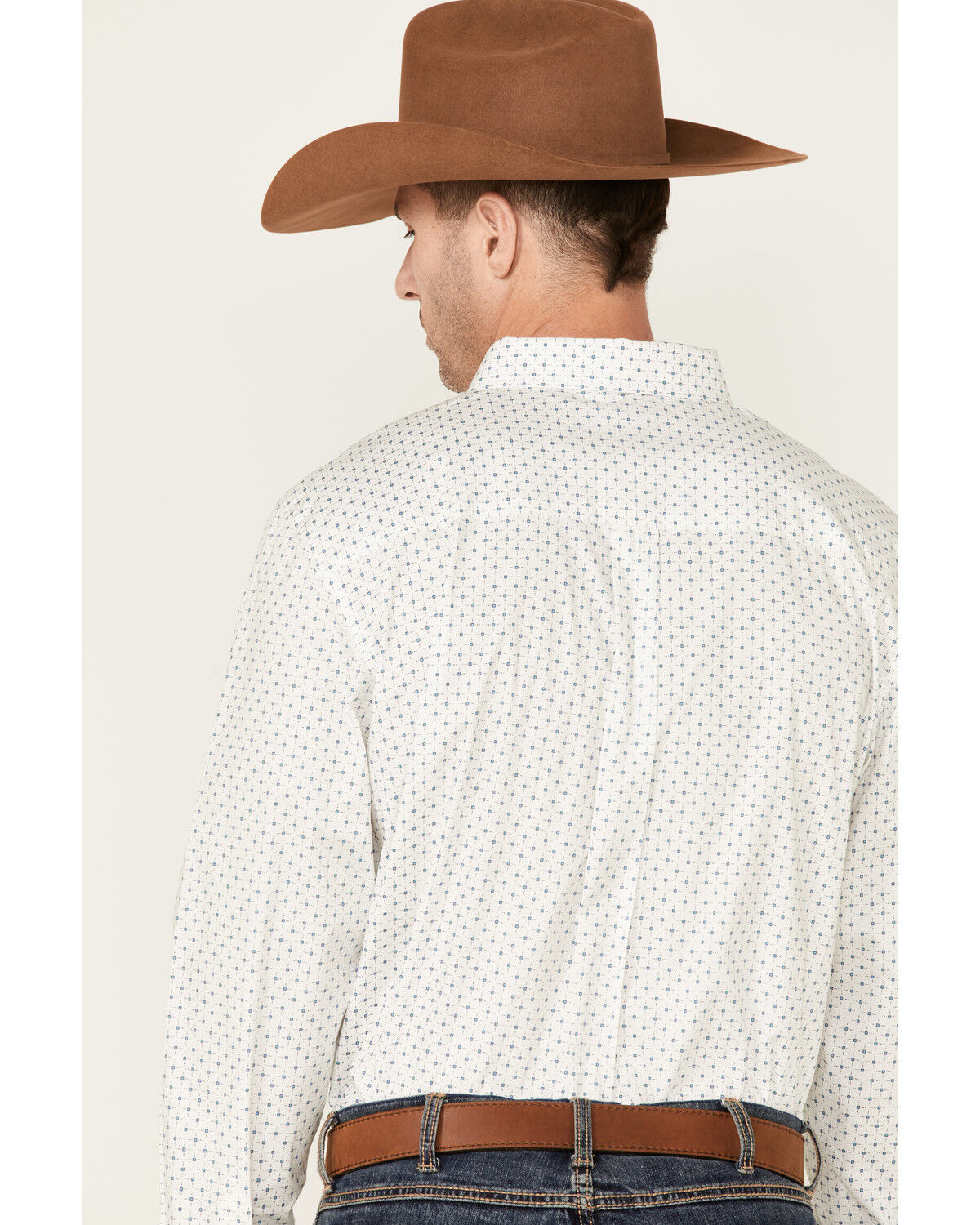 Image #4 - Cody James Core Men's Old Soul Mini Geo Print Long Sleeve Button-Down Western Shirt, White, hi-res