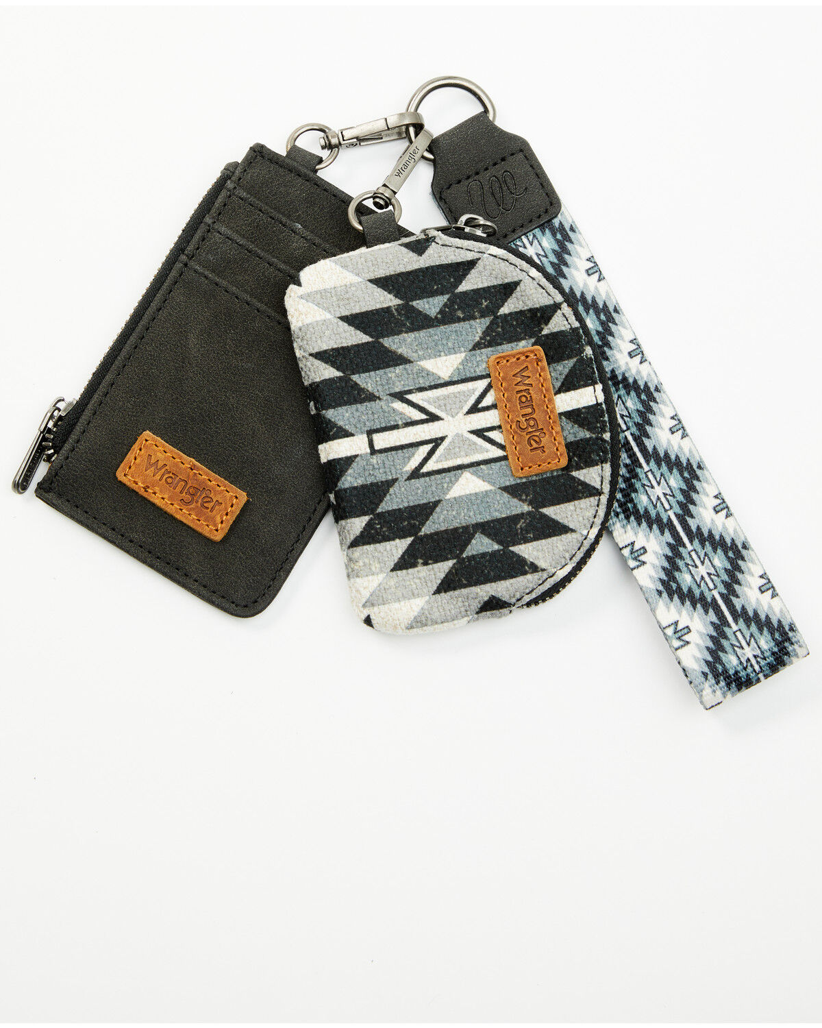 Image #1 - Wrangler Southwestern Print Keychain Coin Wallet, Black, hi-res
