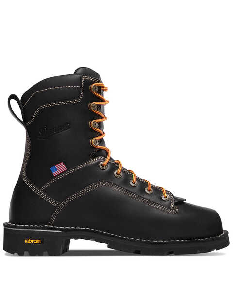 Image #2 - Danner Men's Quarry USA Work Boots - Alloy Toe, Black, hi-res