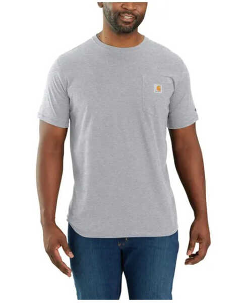Image #1 - Hawx Men's Force Relaxed Fit Short Sleeve Pocket T-Shirt - Tall , Heather Grey, hi-res