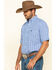 Rough Stock By Panhandle Men's Devlin Dobby Plaid Short Sleeve Western Shirt , Blue, hi-res