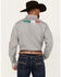 Image #4 - Wrangler Men's Mexico Flag Logo Geo Print Long Sleeve Button-Down Western Shirt - Tall, Grey, hi-res