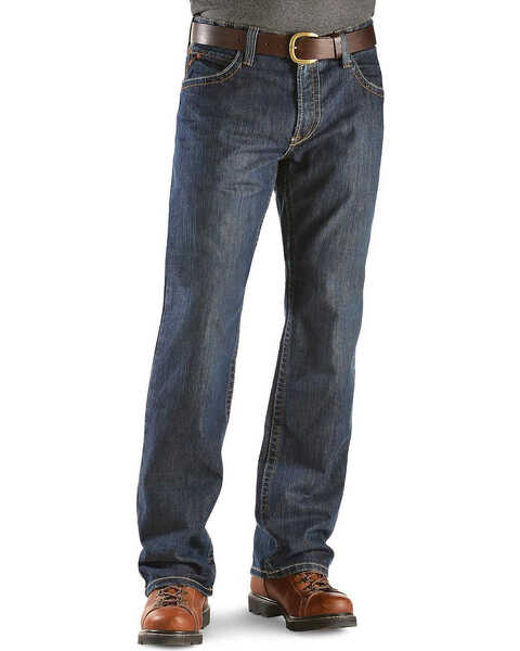Image #2 - Ariat Men's FR M4 Shale Low Rise Work Jeans, Indigo, hi-res