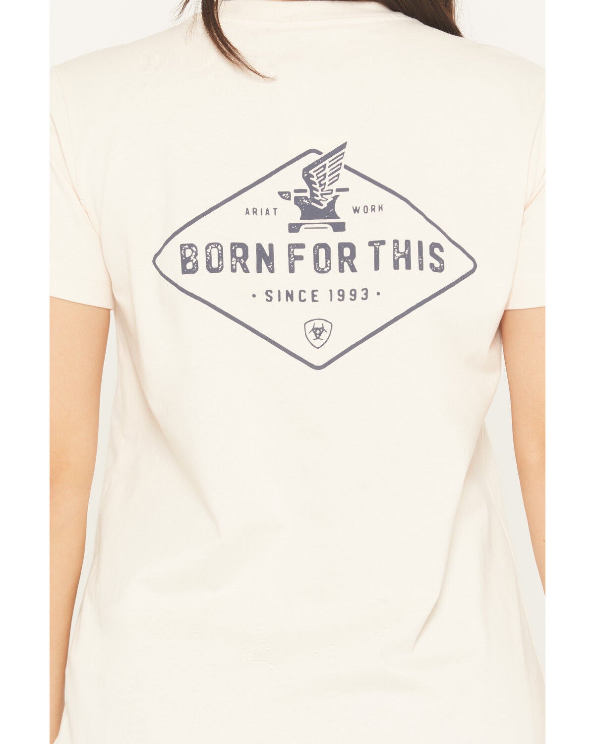 Image #4 - Ariat Women's Rebar Cotton Strong Anvil Logo Short Sleeve Graphic Tee, Cream, hi-res