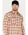 Image #2 - Dickies Men's Temp IQ Plaid Long Sleeve Western Snap Work Shirt, Brown, hi-res