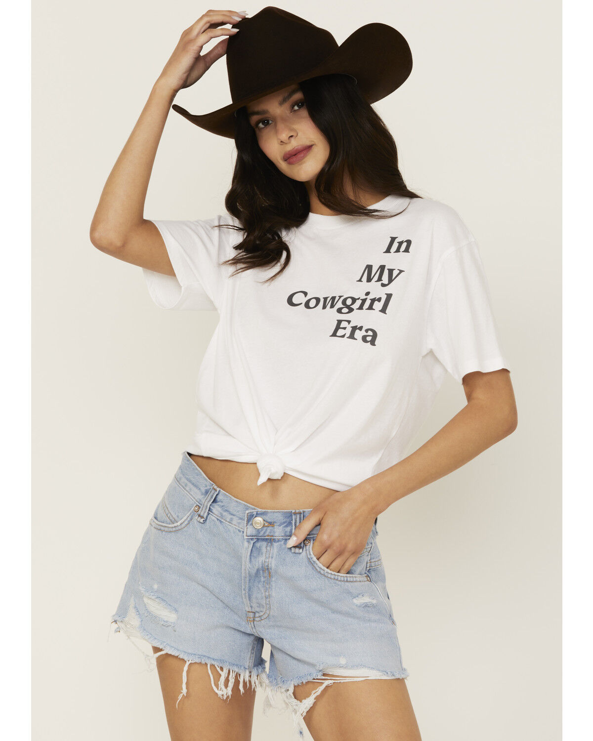 Image #1 - White Crow Women's Cowgirl Era Short Sleeve Graphic Tee, White, hi-res