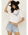 Image #1 - White Crow Women's Cowgirl Era Short Sleeve Graphic Tee, White, hi-res