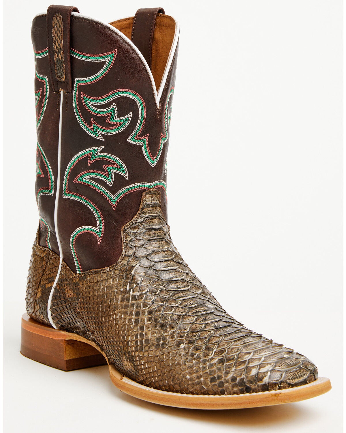 Dan Post Men's Exotic Python Belly Western Boots - Broad Square Toe, Taupe, hi-res