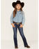 Image #1 - Shyanne Little Girls' Dark Wash Dreamcatcher Embroidered Bootcut Jeans, Blue, hi-res