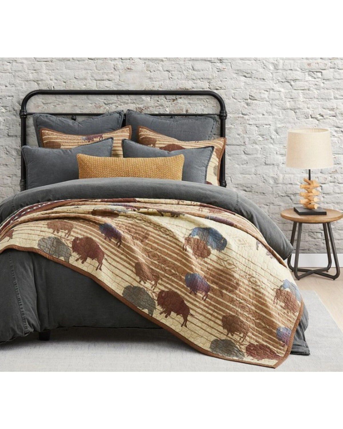 Image #1 - HiEnd Accents 3pc Home On The Range Reversible Quilt Set - Full/Queen, Tan, hi-res
