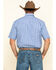 Rough Stock By Panhandle Men's Devlin Dobby Plaid Short Sleeve Western Shirt , Blue, hi-res