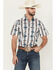 Image #1 - RANK 45® Men's Brody Southwestern Striped Short Sleeve Button-Down Stretch Western Shirt, White, hi-res