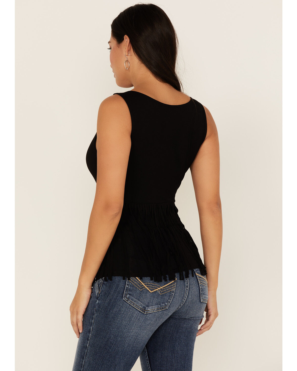 Image #4 - Idyllwind Women's Bluebell Twist & Fringe Top, Black, hi-res
