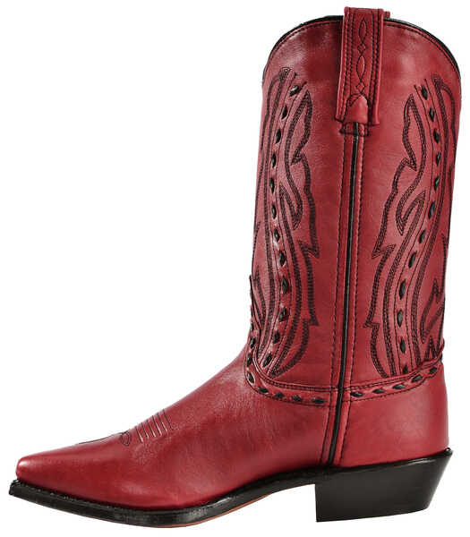 Image #3 - Abilene Women's Whipstitched Western Boots - Snip Toe, Red, hi-res