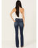 Image #1 - Shyanne Women's Celeste Dark Wash High Rise Seamed Back Stretch Bootcut Jeans , Dark Wash, hi-res