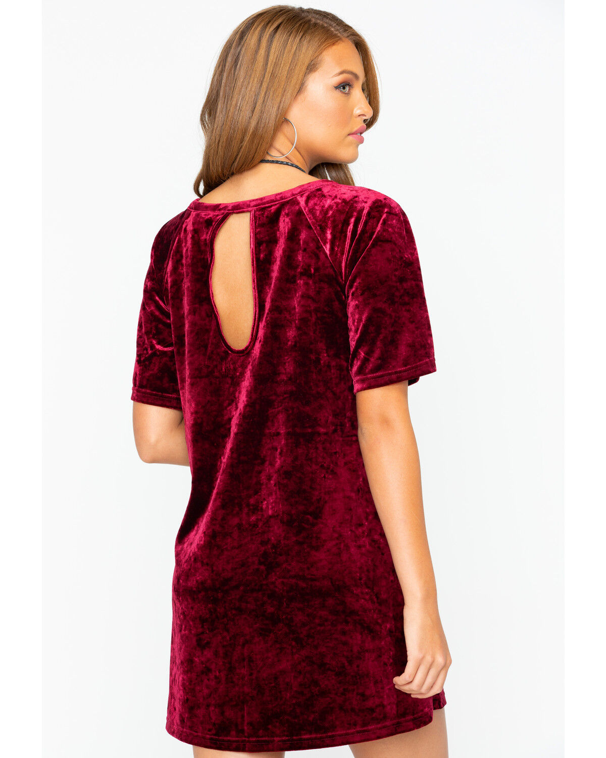 red velvet t shirt dress