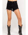 Image #2 - Wrangler Modern Women's Black Heritage Frayed Hem Shorts , Black, hi-res