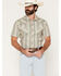 Image #1 - Rock & Roll Denim Men's Striped Short Sleeve Snap Stretch Western Shirt, Teal, hi-res