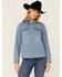 Image #1 - Idyllwind Women's Medium Wash Long Sleeve Signature Turquoise Snap Western Shirt, Medium Wash, hi-res