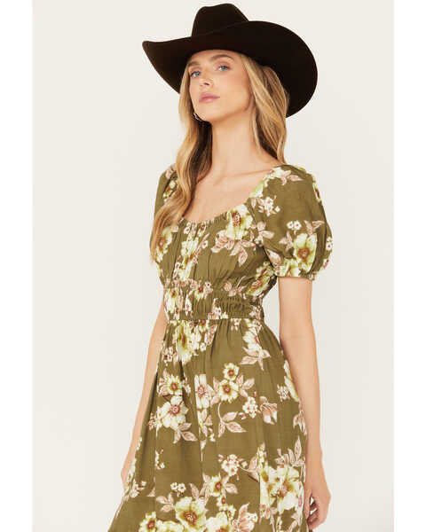 Image #2 - Band of the Free Women's Floral Print Dress, Sage, hi-res
