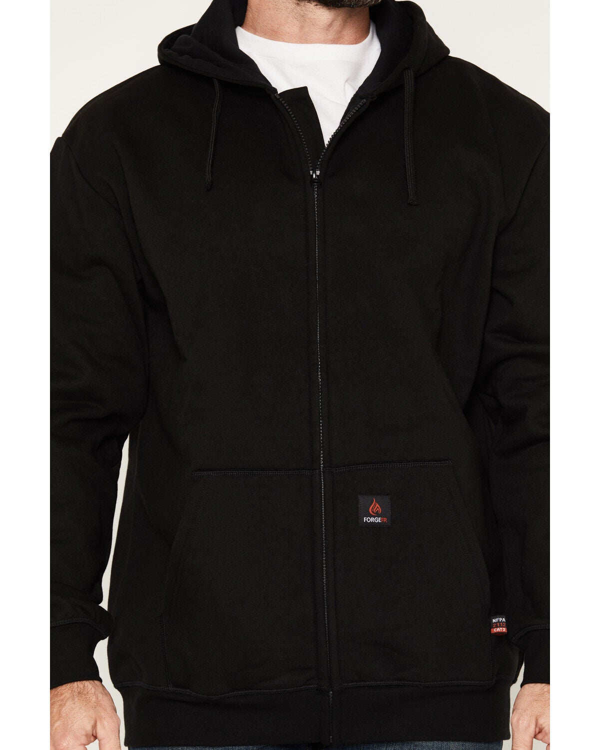 Image #3 - Forge Workwear Men's FR  Hooded Sweatshirt, Black, hi-res